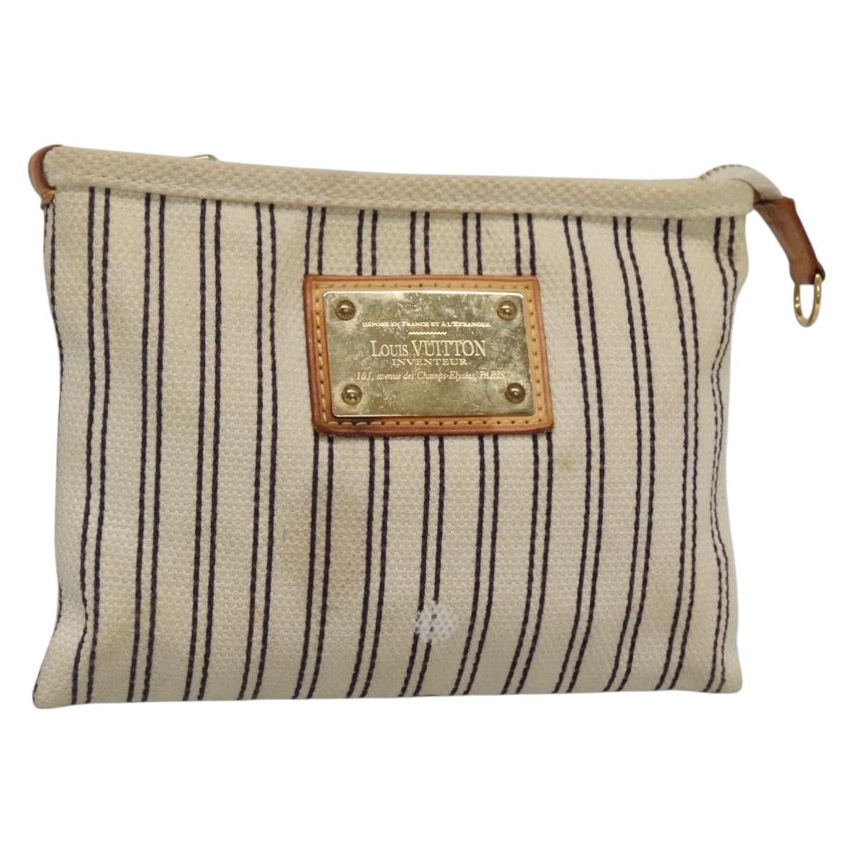 Louis Vuitton Antigua Pouch Canvas White Canvas Bag (Pre-Owned)