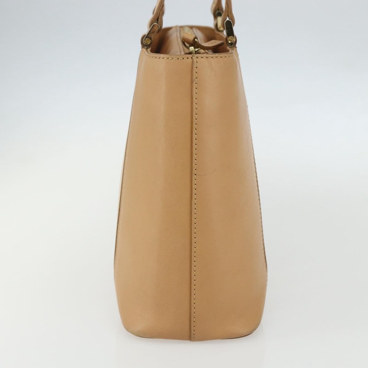 Burberry Vintage Handbag Leather Beige Leather Handbag (Pre-Owned)