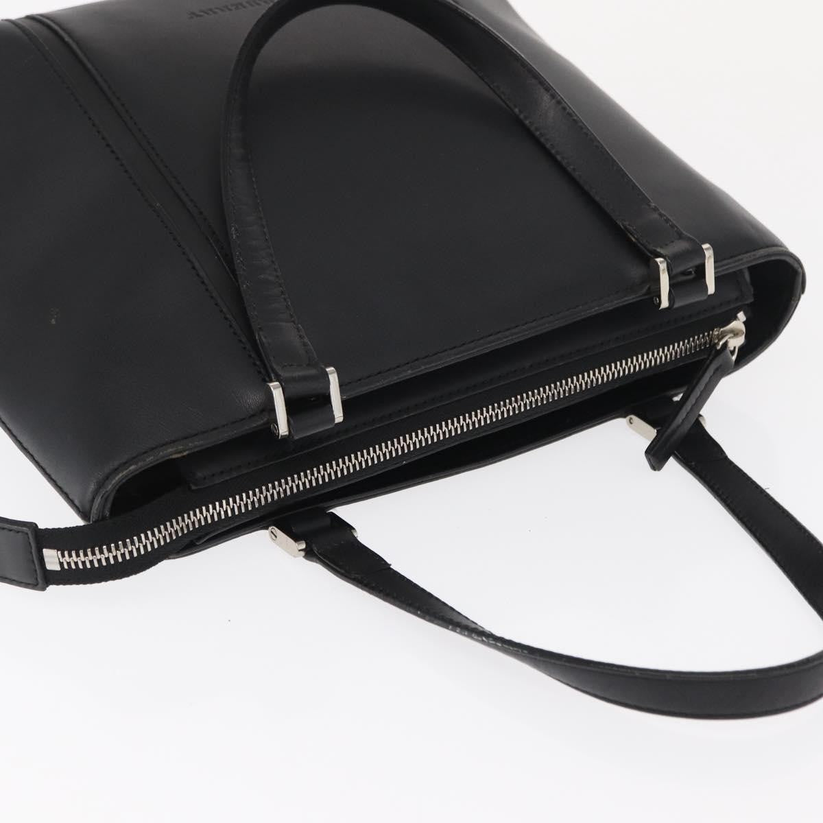 Burberry Vintage Handbag Leather Black Leather Handbag (Pre-Owned)