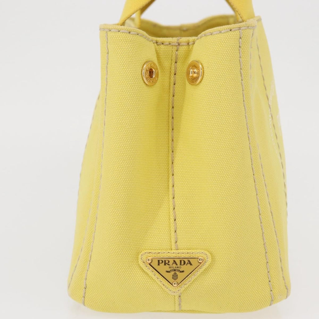 Prada Canapa Convertible Tote Canvas Gold Canvas Tote Bag Bag (Pre-Owned)