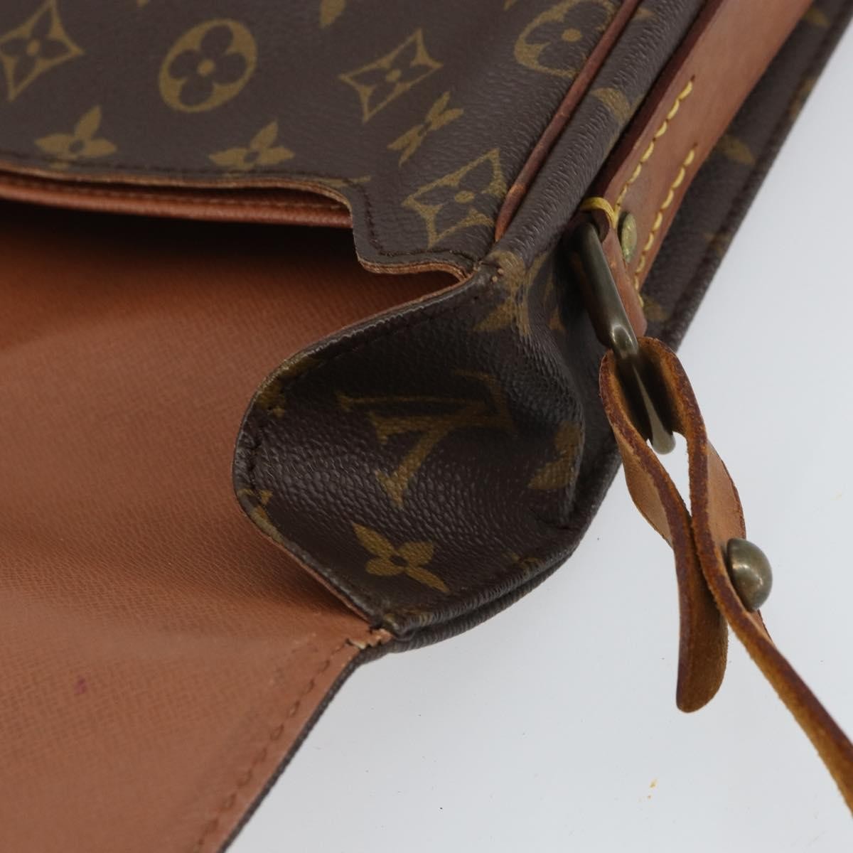 Louis Vuitton Cartouchiere Handbag Monogram Canvas Brown Canvas Shoulder Bag Bag (Pre-Owned)