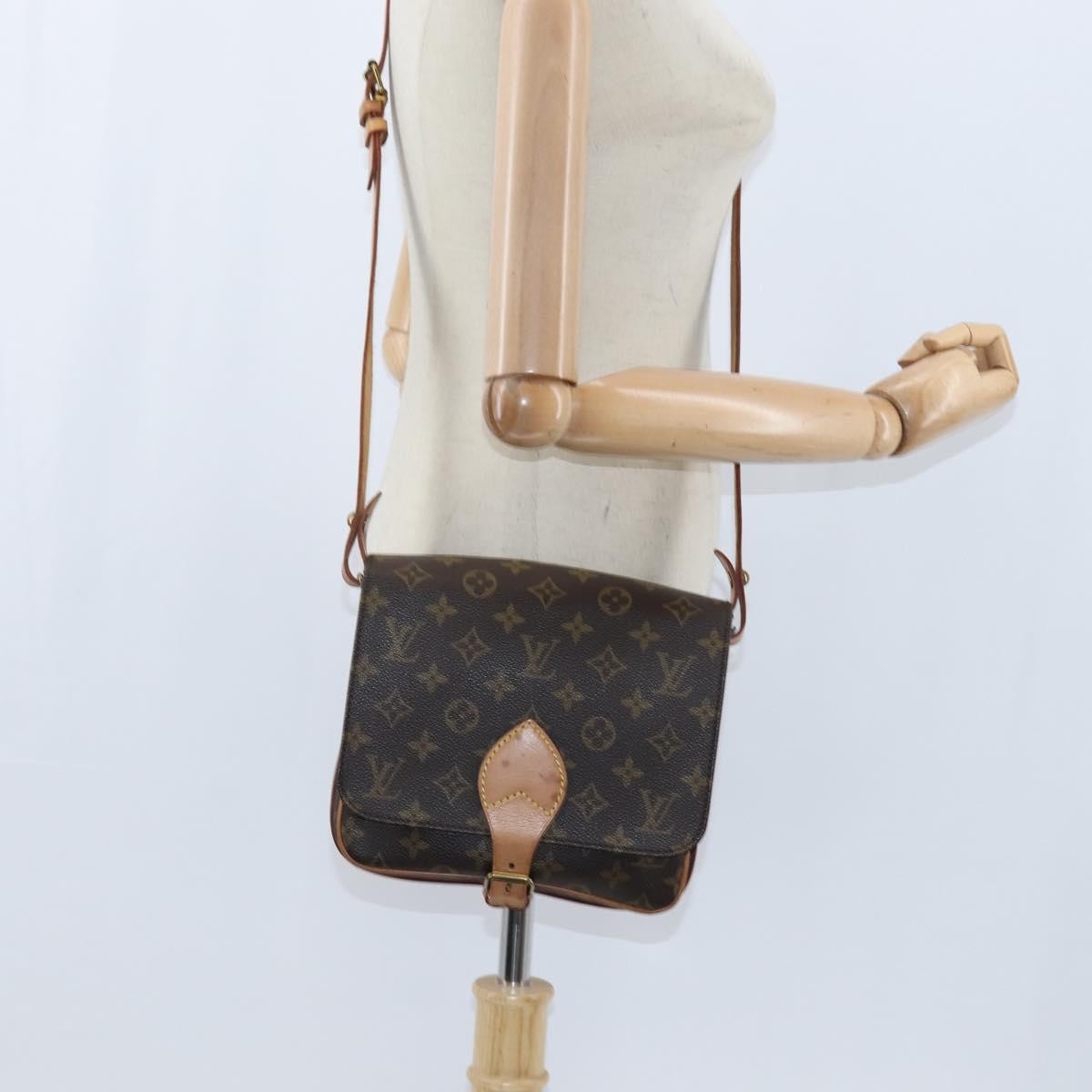 Louis Vuitton Cartouchiere Handbag Monogram Canvas Brown Canvas Shoulder Bag Bag (Pre-Owned)