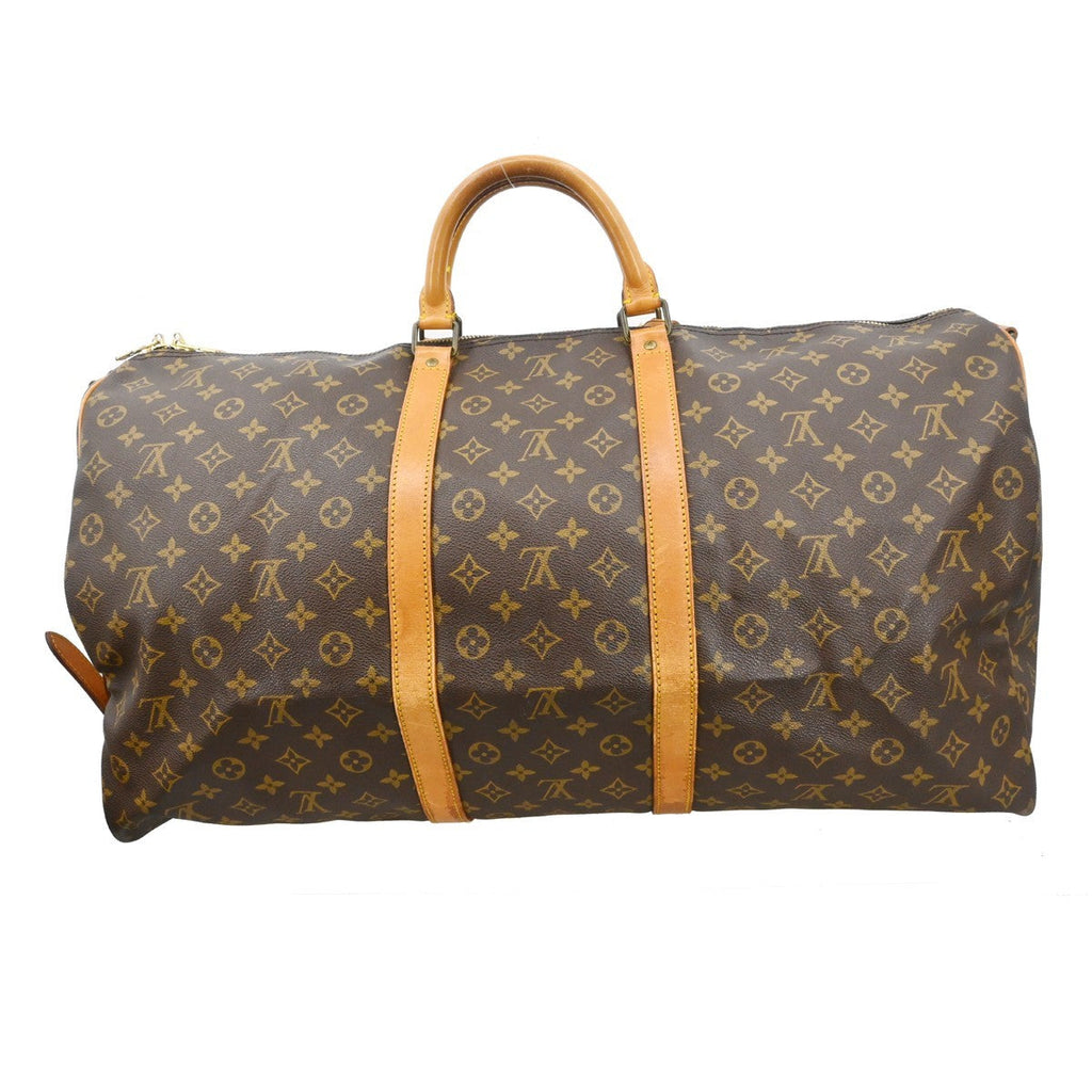 Louis Vuitton Keepall Bandouliere Bag Monogram Canvas Brown Canvas Travel Bag Bag (Pre-Owned)