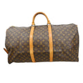 Louis Vuitton Keepall Bandouliere Bag Monogram Canvas Brown Canvas Travel Bag Bag (Pre-Owned)