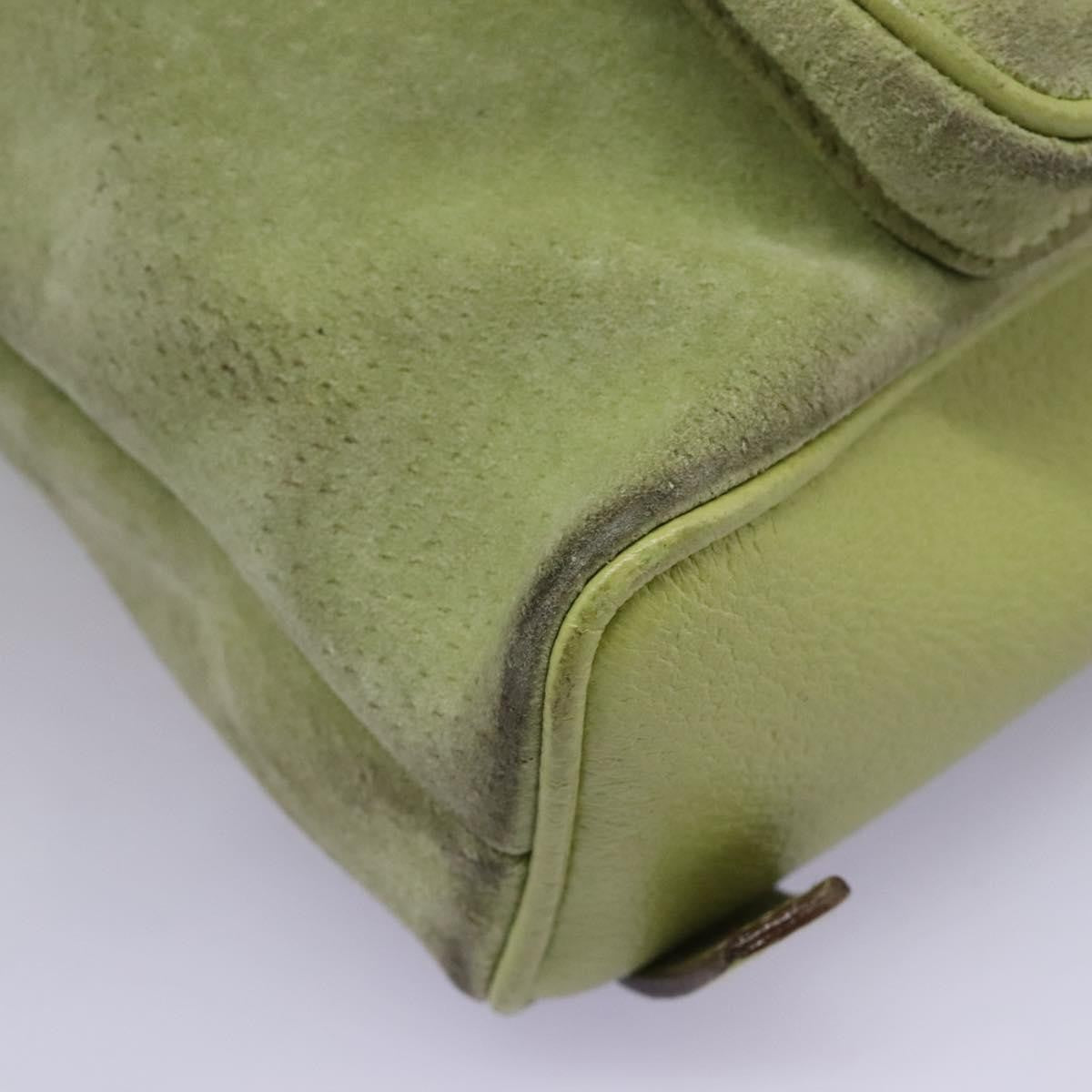 Gucci Gucci Bamboo Backpack Daim Green Suede Backpack Bag (Pre-Owned)