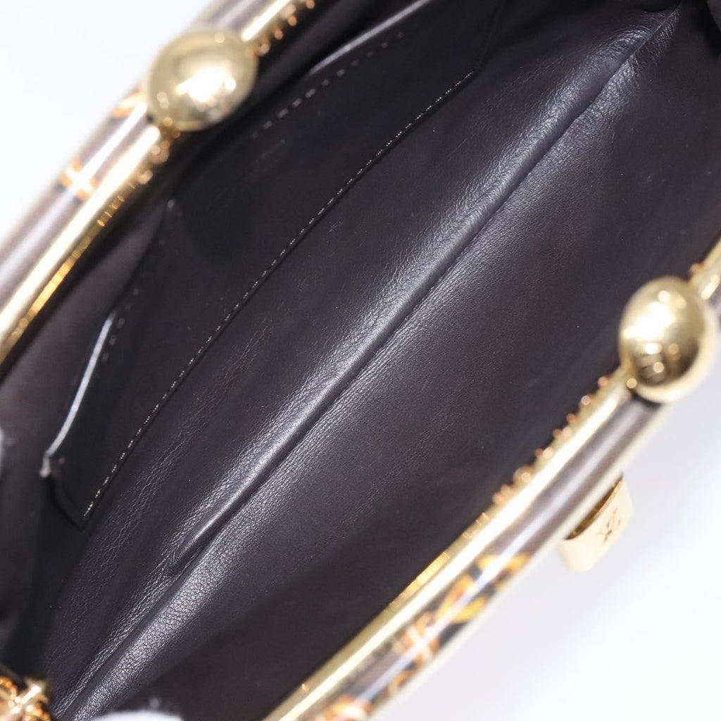 Louis Vuitton Charms Pochette Pvc Over Printed Silk Brown Canvas Clutche & Pouche Bag (Pre-Owned)