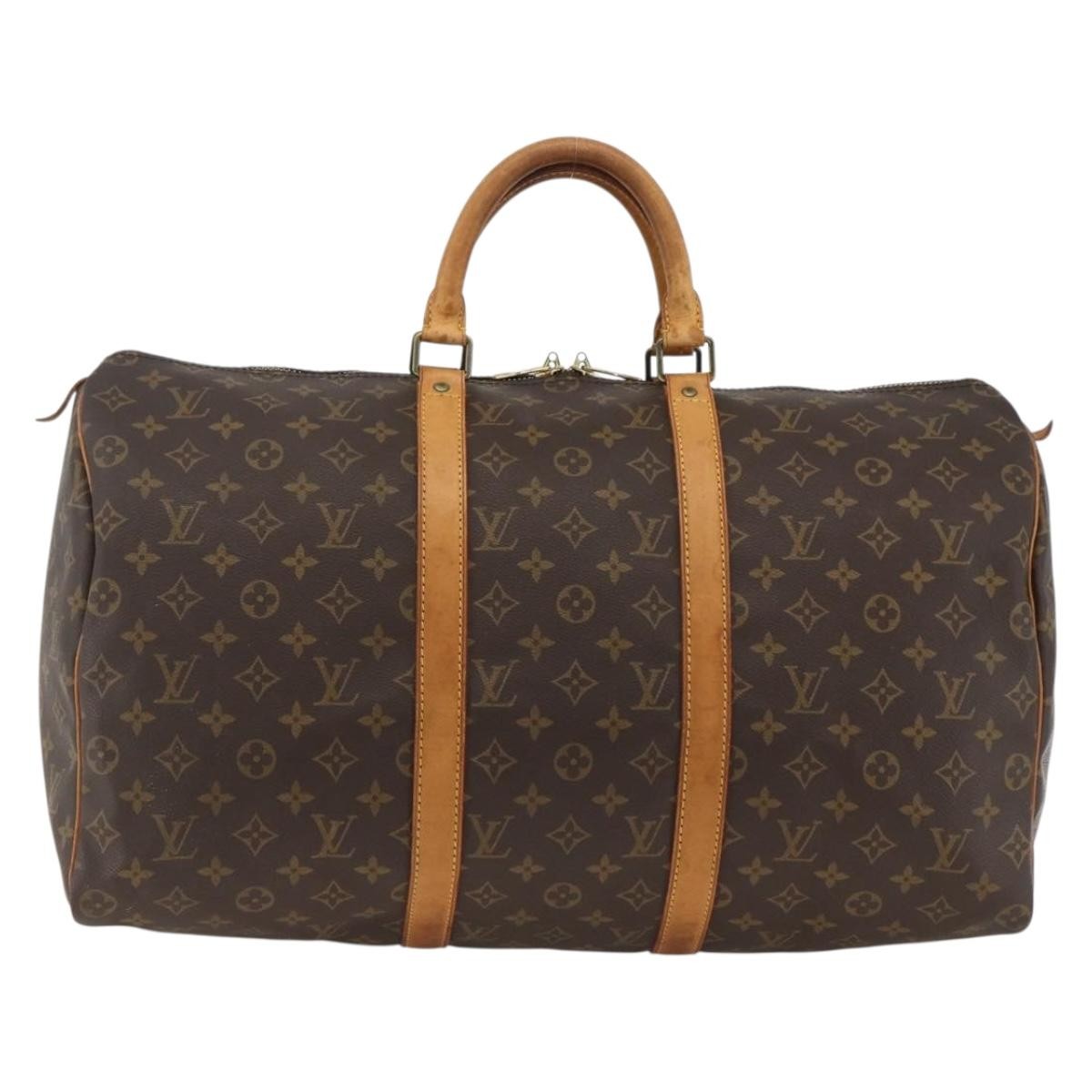 Louis Vuitton Keepall Bag Monogram Canvas Brown Canvas Travel Bag Bag (Pre-Owned)