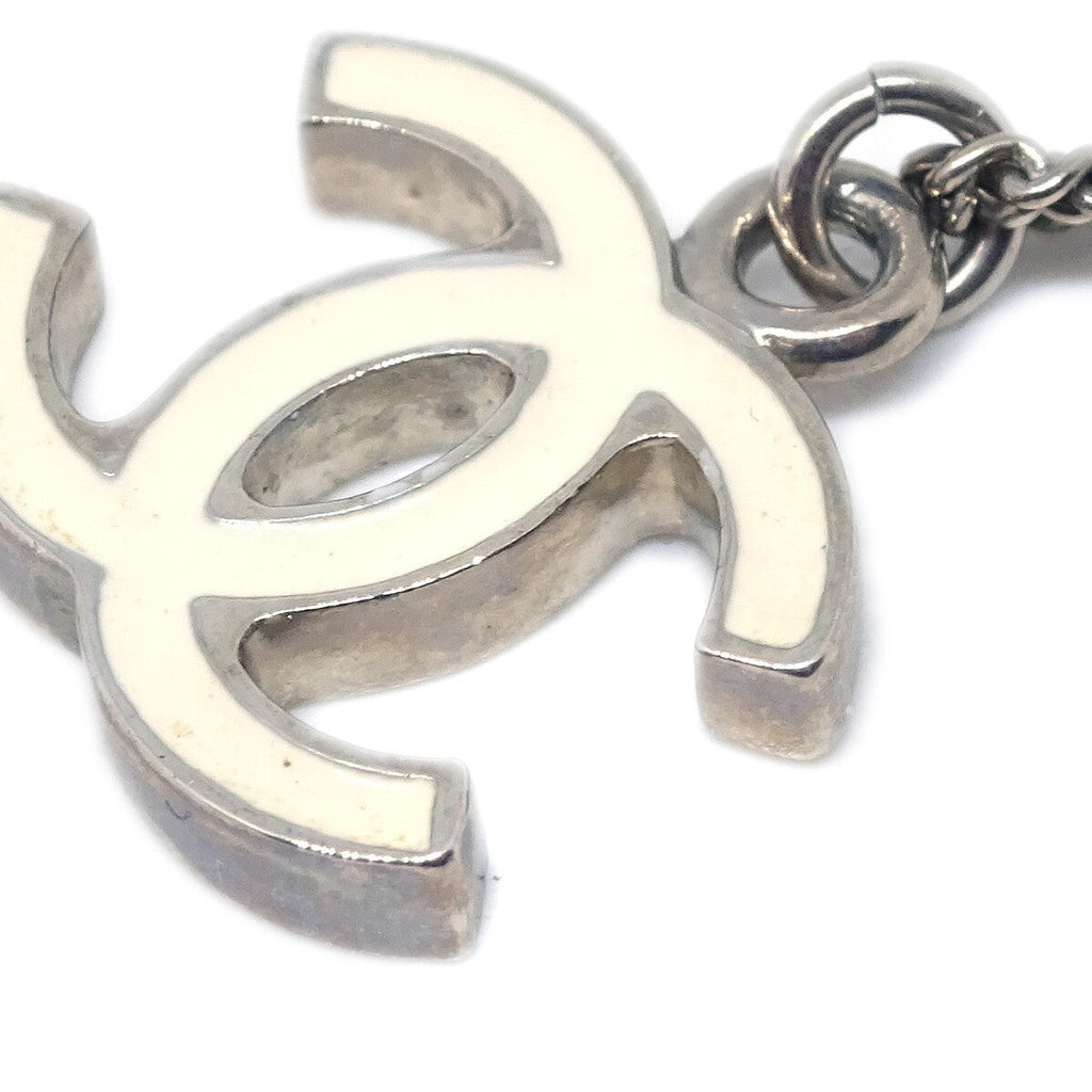 Chanel Cc Logo Pendant Necklace Metal Silver Silver_Plated Necklace Jewelry (Pre-Owned)