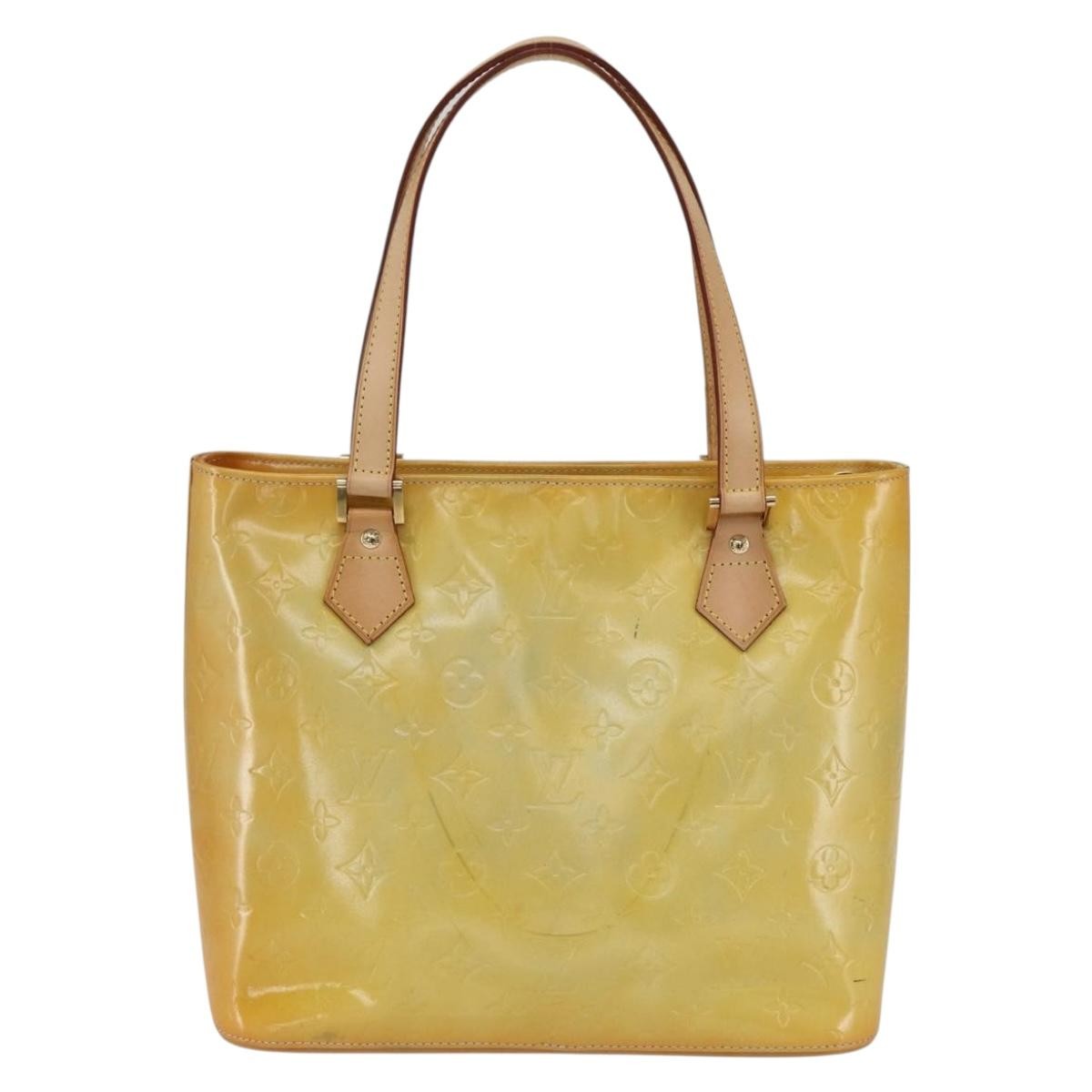 Louis Vuitton Houston Handbag Monogram Vernis Yellow Patent_Leather Tote Bag Bag (Pre-Owned)