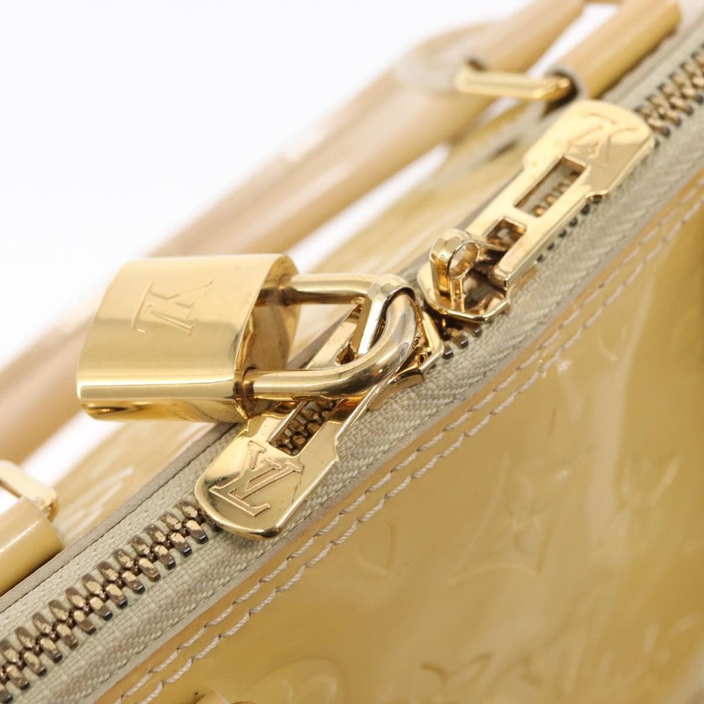 Louis Vuitton Alma Handbag Monogram Vernis Beige Patent_Leather Handbag (Pre-Owned)