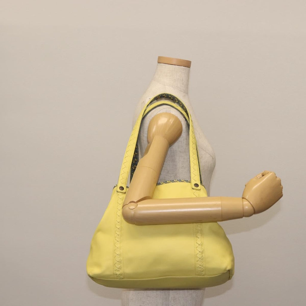 Bottega Veneta A-Shape Tote Leather With Intrecciato Detail Yellow Leather Shoulder Bag Bag (Pre-Owned)