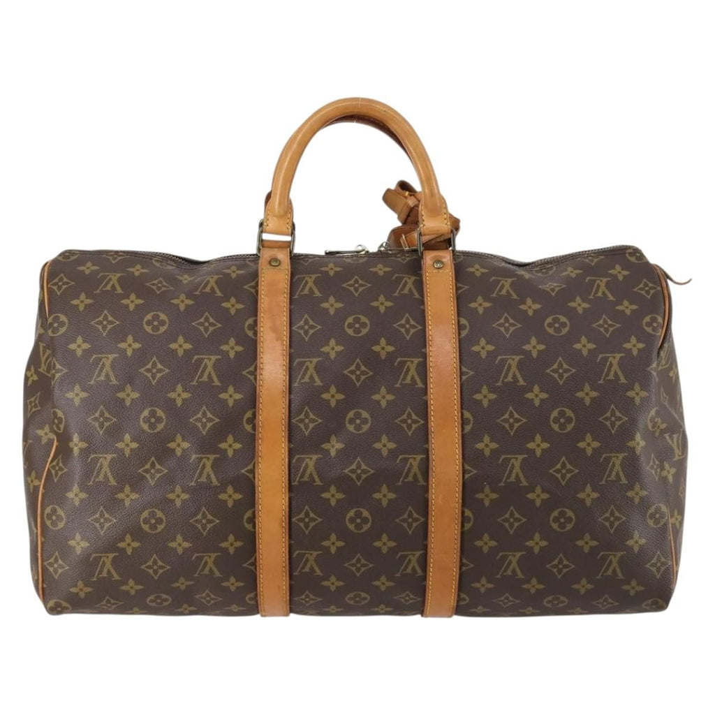 Louis Vuitton Keepall Bag Monogram Canvas Brown Canvas Travel Bag Bag (Pre-Owned)