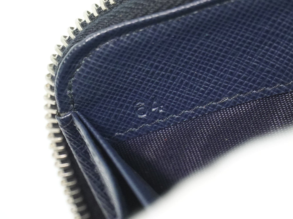 Prada Saffiano Wallet Leather Navy Leather Wallets Accessory (Pre-Owned)