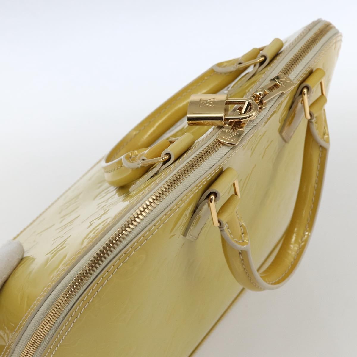 Louis Vuitton Alma Handbag Monogram Vernis Beige Patent_Leather Handbag (Pre-Owned)