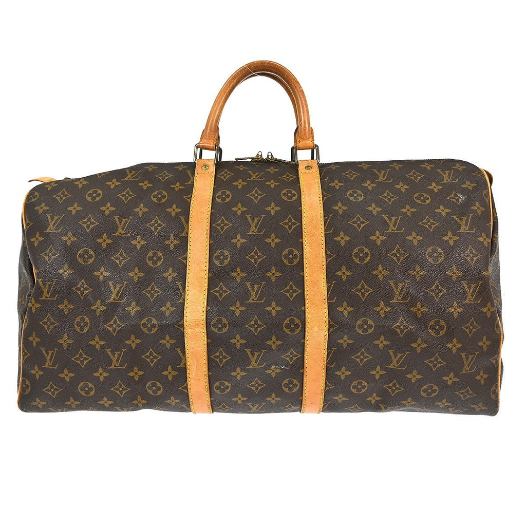 Louis Vuitton Keepall Bag Monogram Canvas Brown Canvas Travel Bag Bag (Pre-Owned)
