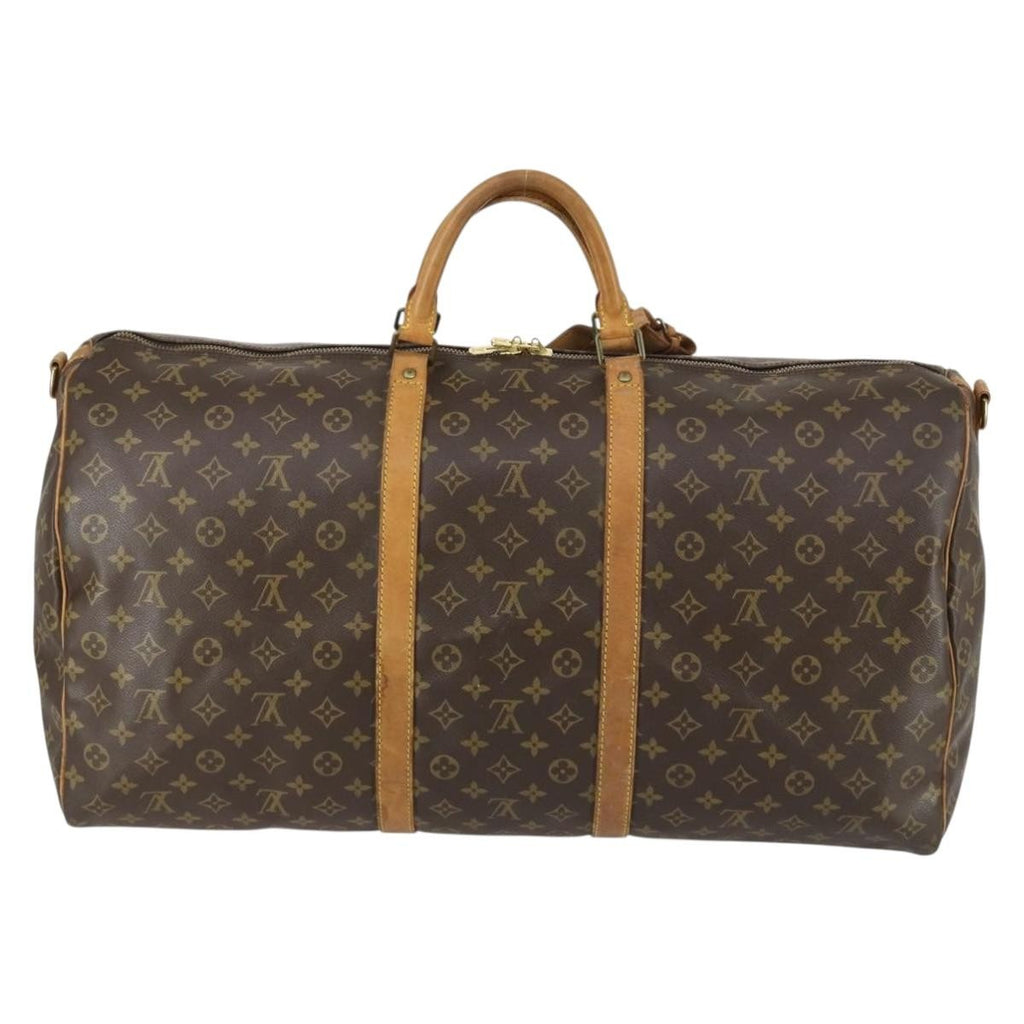 Louis Vuitton Keepall Bandouliere Bag Monogram Canvas Brown Canvas Travel Bag Bag (Pre-Owned)