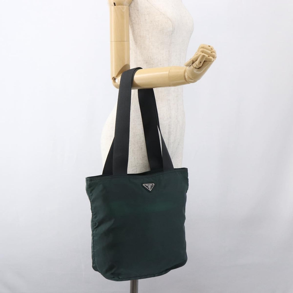 Prada Vintage Zip Tote Tessuto Green Nylon Tote Bag Bag (Pre-Owned)