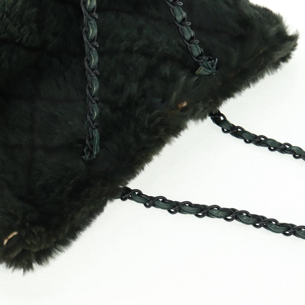 Chanel Chain Tote Lapin Fur Green Fur Tote Bag Bag (Pre-Owned)