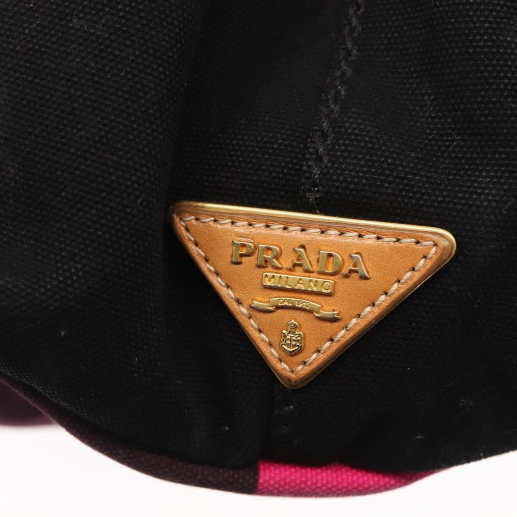 Prada Canapa Tote Canvas Pink Canvas Tote Bag Bag (Pre-Owned)