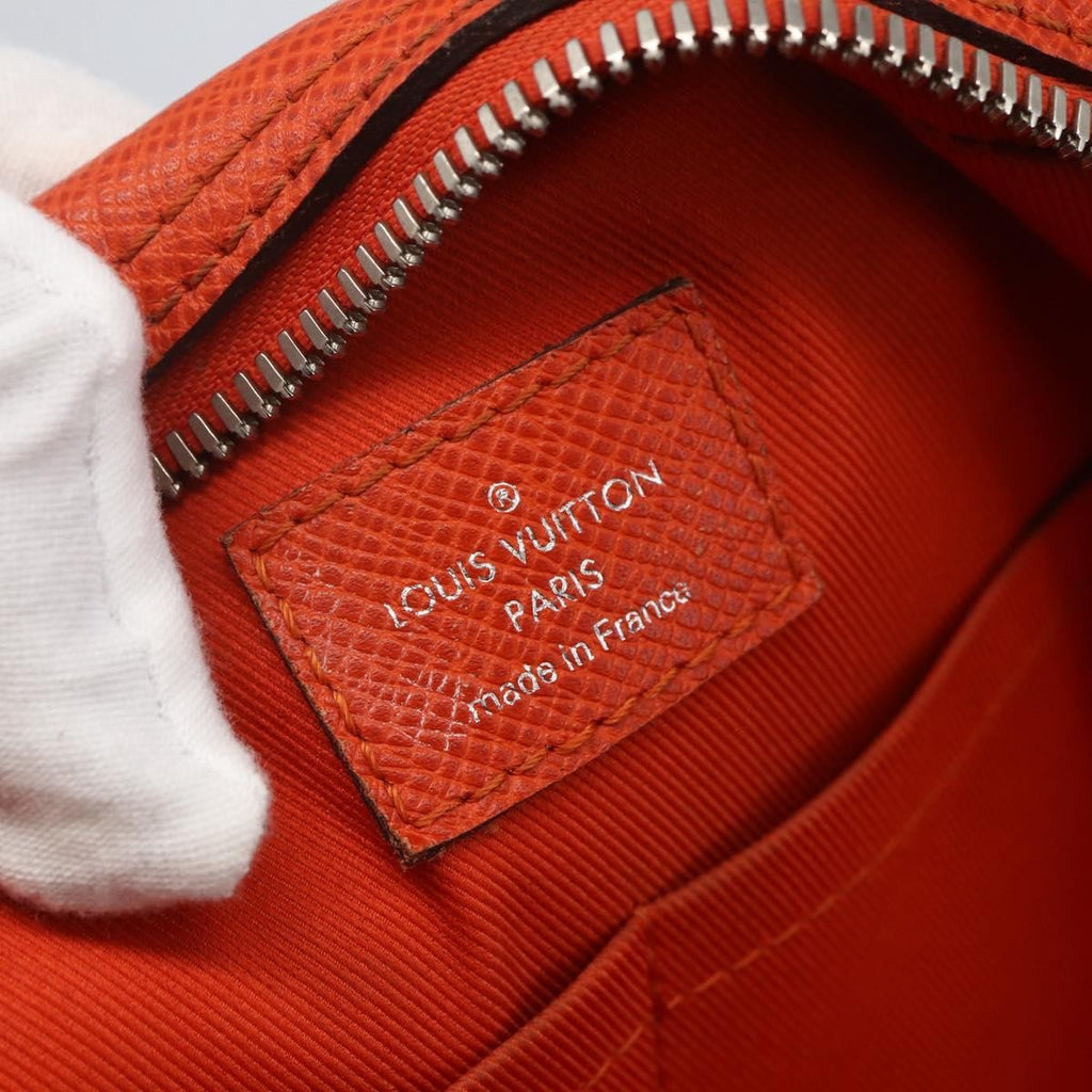 Louis Vuitton Porte-Documents Voyage Briefcase Taiga Leather Orange Leather Briefcase Bag (Pre-Owned)