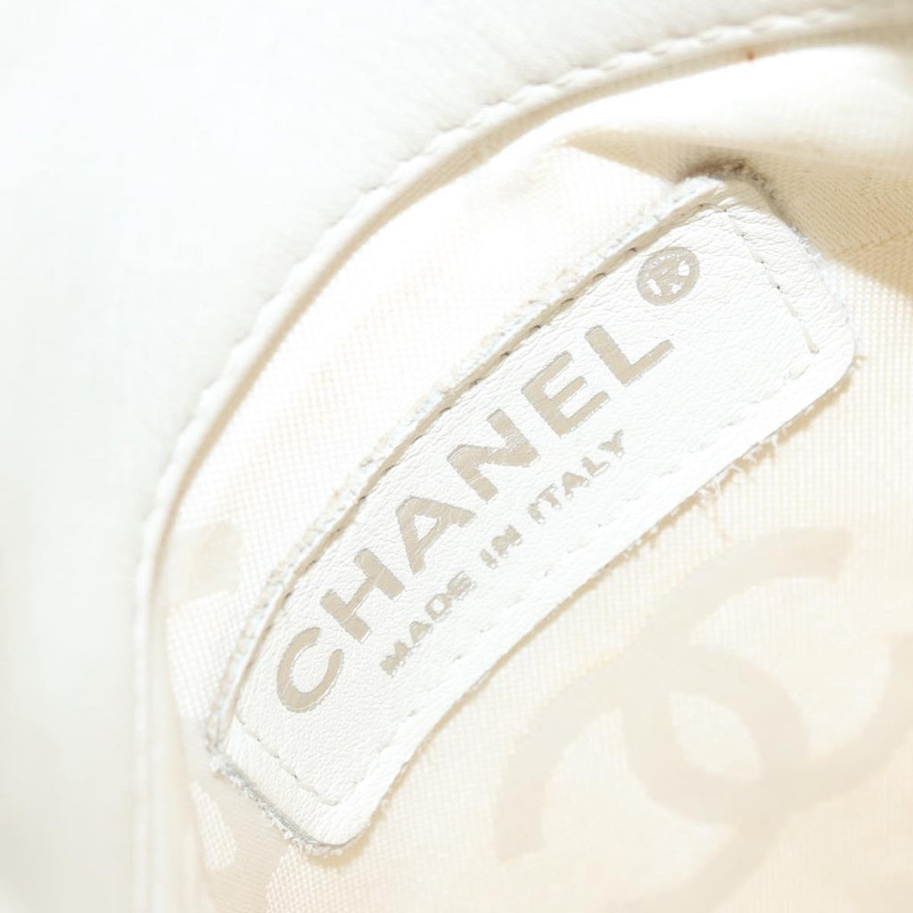 Chanel Cambon Flap Crossbody Bag Quilted Lambskin White Leather Shoulder Bag Bag (Pre-Owned)