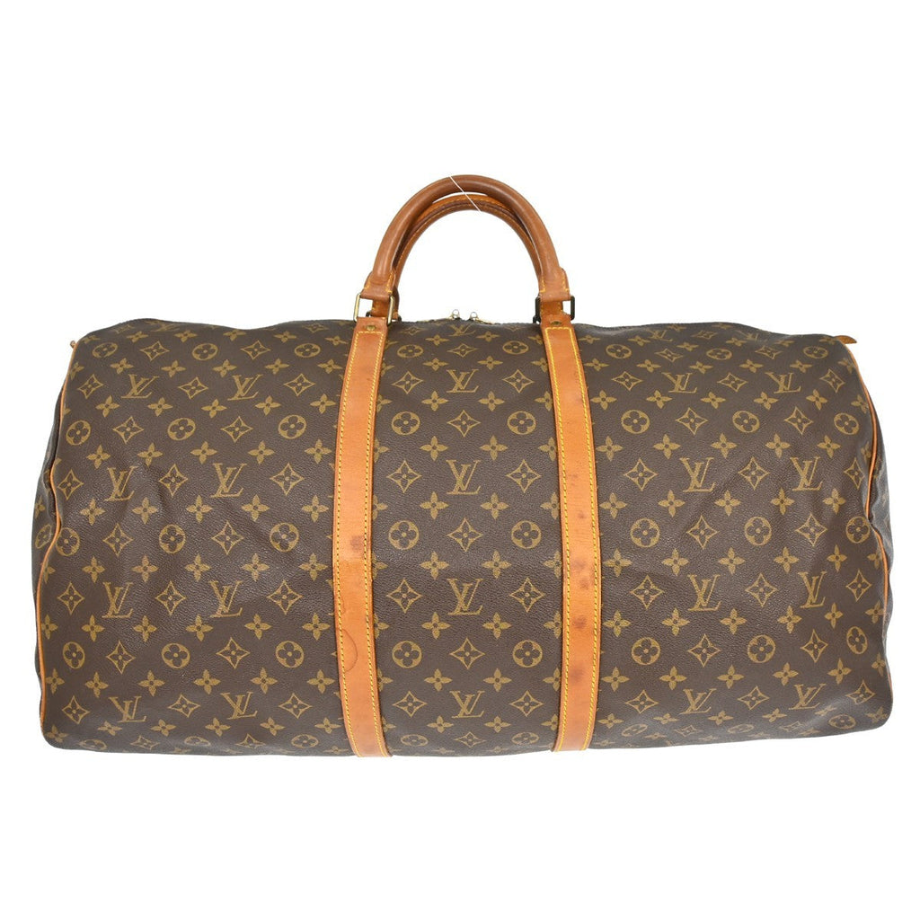 Louis Vuitton Keepall Bag Monogram Canvas Brown Canvas Handbag (Pre-Owned)
