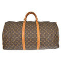 Louis Vuitton Keepall Bag Monogram Canvas Brown Canvas Handbag (Pre-Owned)