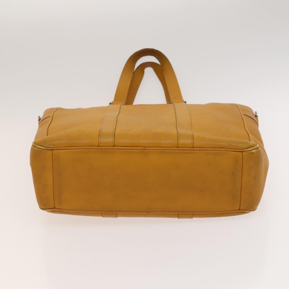 Louis Vuitton Tadao Handbag Damier Infini Leather Yellow Leather Handbag (Pre-Owned)