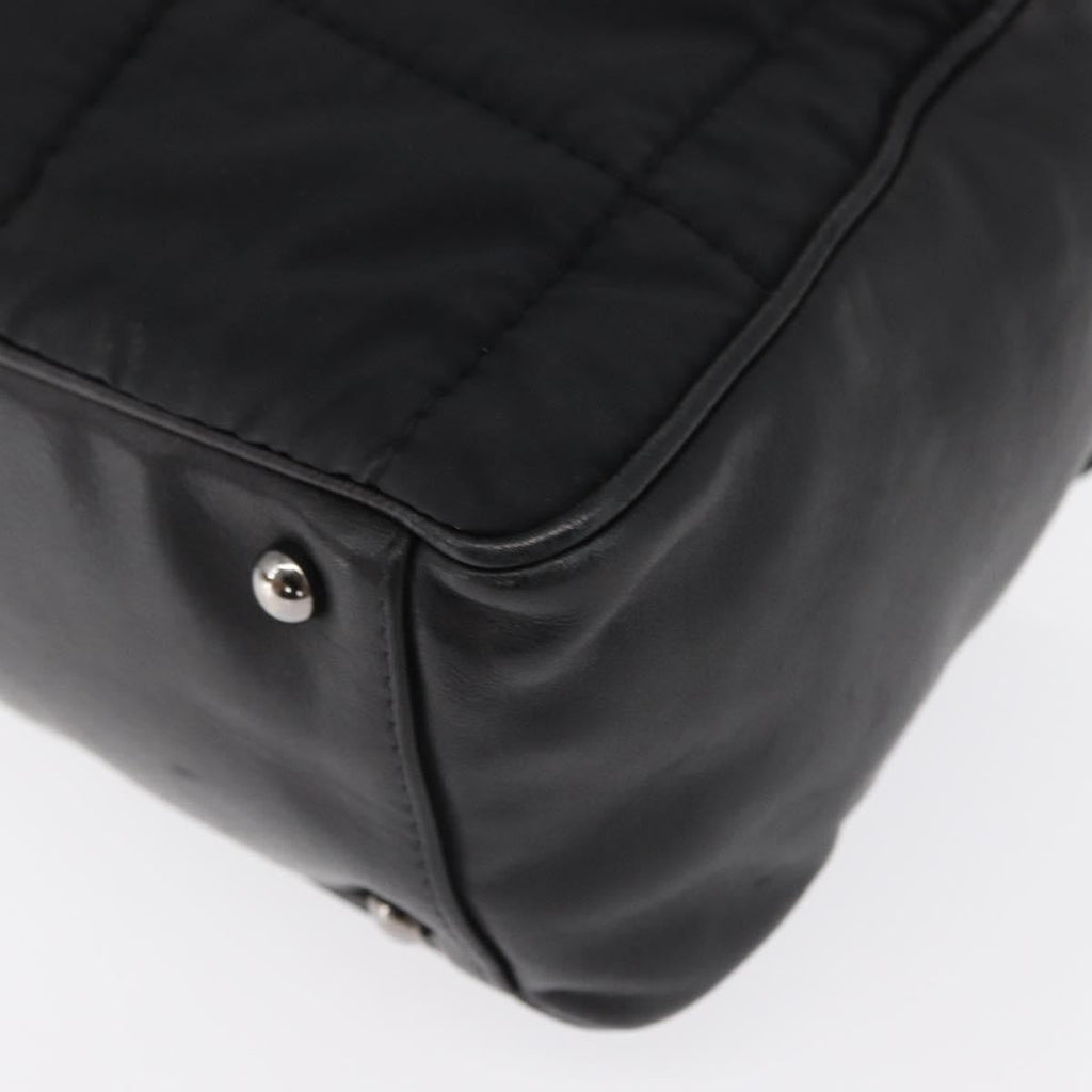 Chanel Square Stitch Boston Bag Quilted Nylon Black Nylon Travel Bag Bag (Pre-Owned)