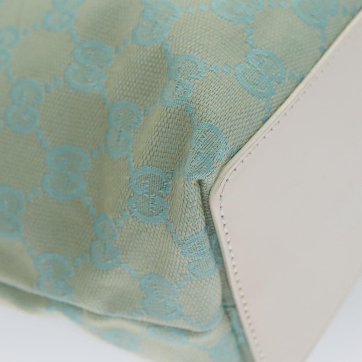 Gucci Vintage Bucket Shopping Tote Gg Canvas Blue Canvas Tote Bag Bag (Pre-Owned)