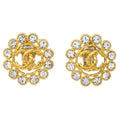 Chanel Vintage Round Cc Clip-On Earrings Metal Gold Gold_Plated Earrings Jewelry (Pre-Owned)