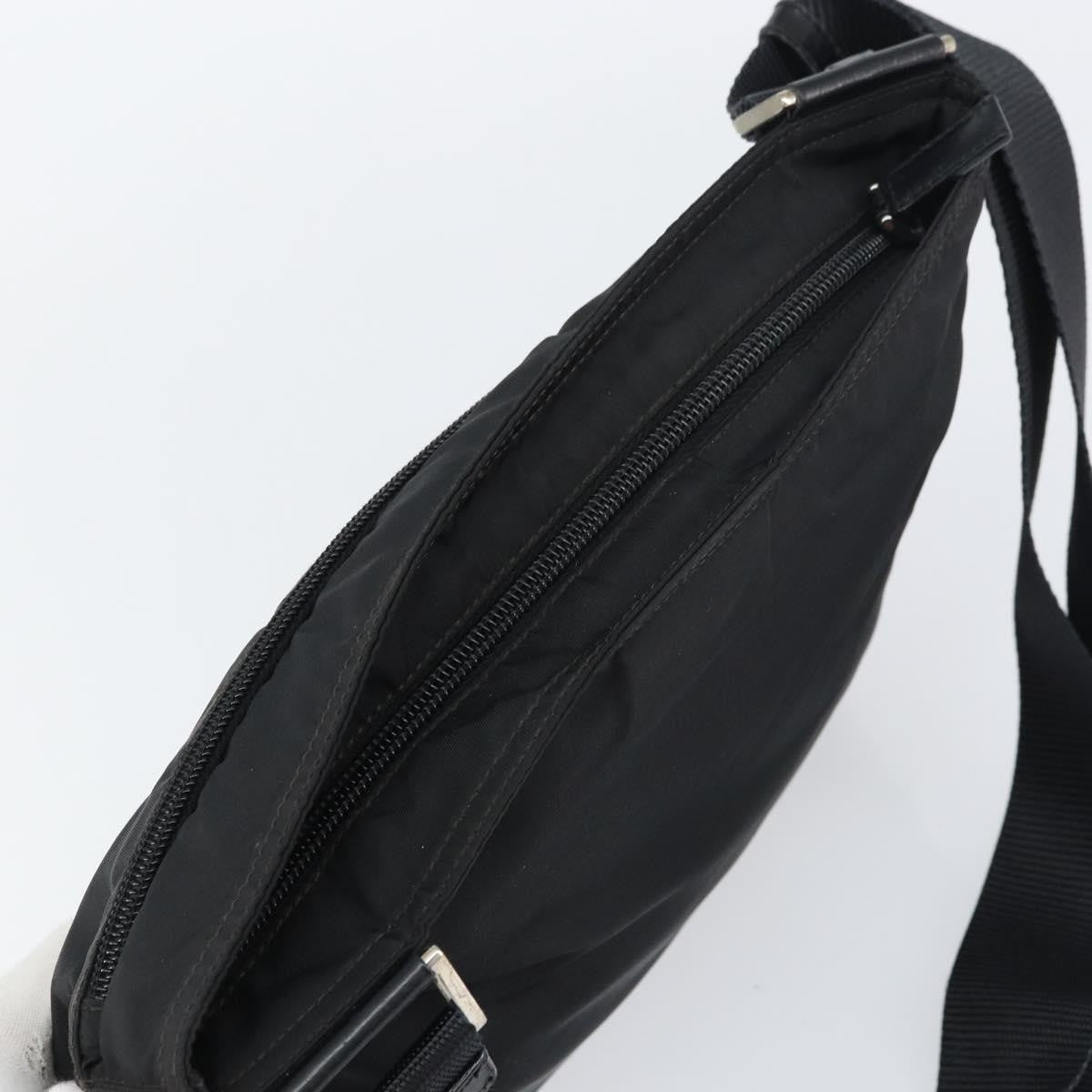 Prada Front Pocket Messenger Bag Tessuto Black Nylon Shoulder Bag Bag (Pre-Owned)