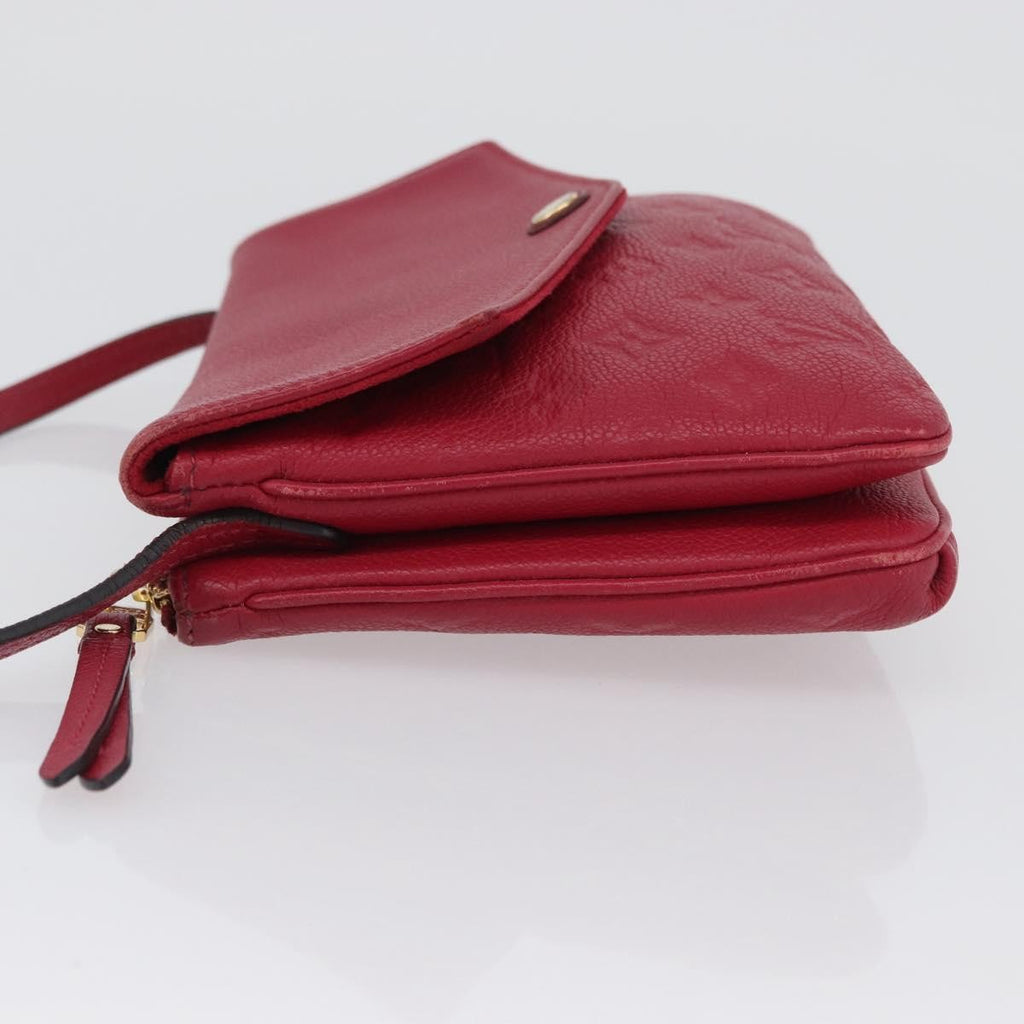 Louis Vuitton Twice Handbag Monogram Empreinte Leather Burgundy Leather Shoulder Bag Bag (Pre-Owned)