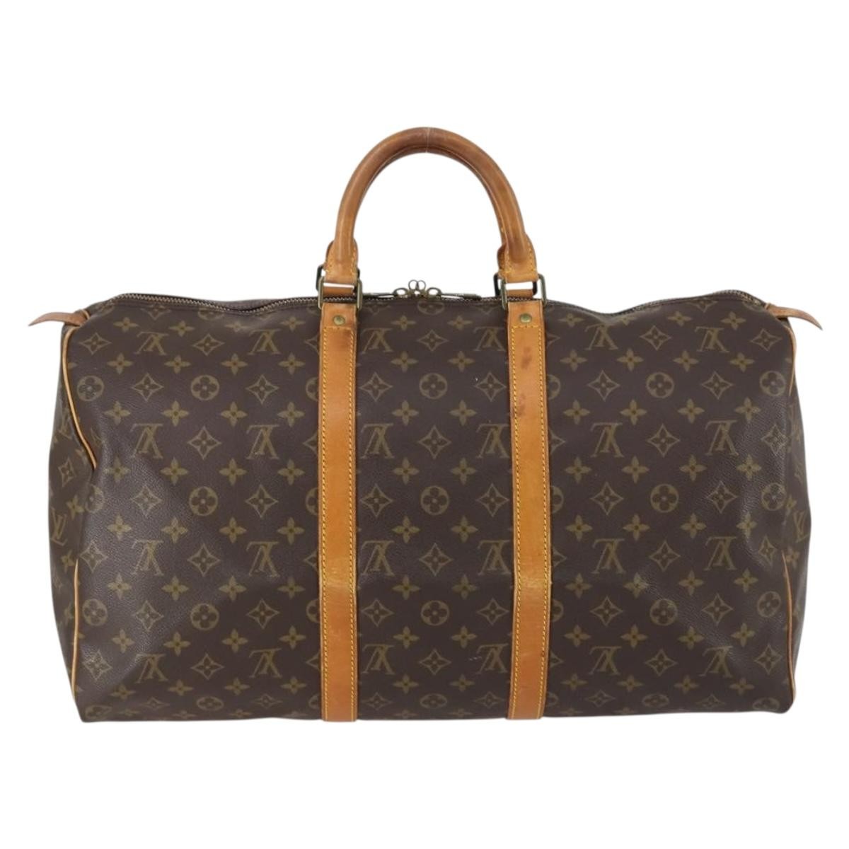 Louis Vuitton Keepall Bag Monogram Canvas Brown Canvas Travel Bag Bag (Pre-Owned)