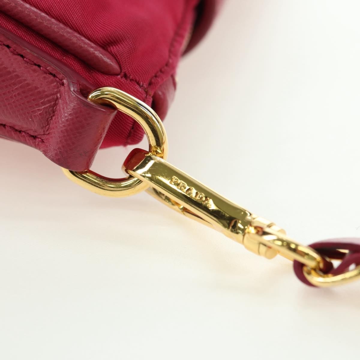 Prada Chain Crossbody Bag Tessuto And Saffiano Leather Pink Nylon Shoulder Bag Bag (Pre-Owned)