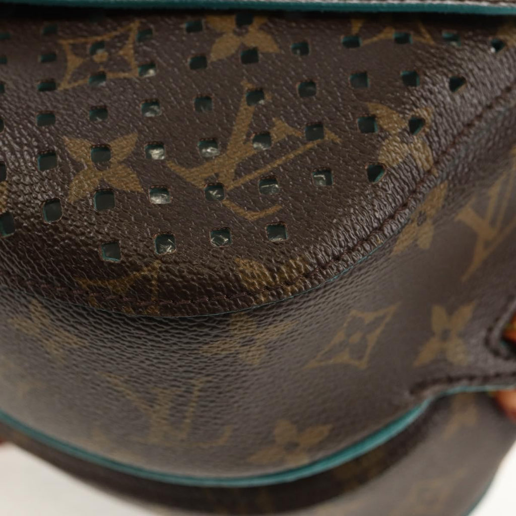 Louis Vuitton Flore Saumur Handbag Perforated Monogram Canvas Brown Canvas Shoulder Bag Bag (Pre-Owned)