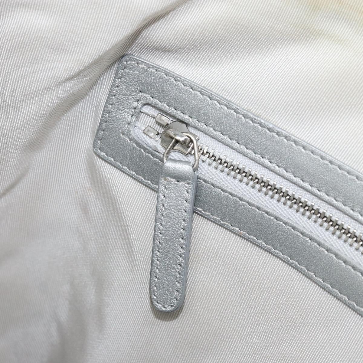 Chanel O Case Clutch Quilted Crumpled Calfskin Silver Leather Clutche & Pouche Bag (Pre-Owned)