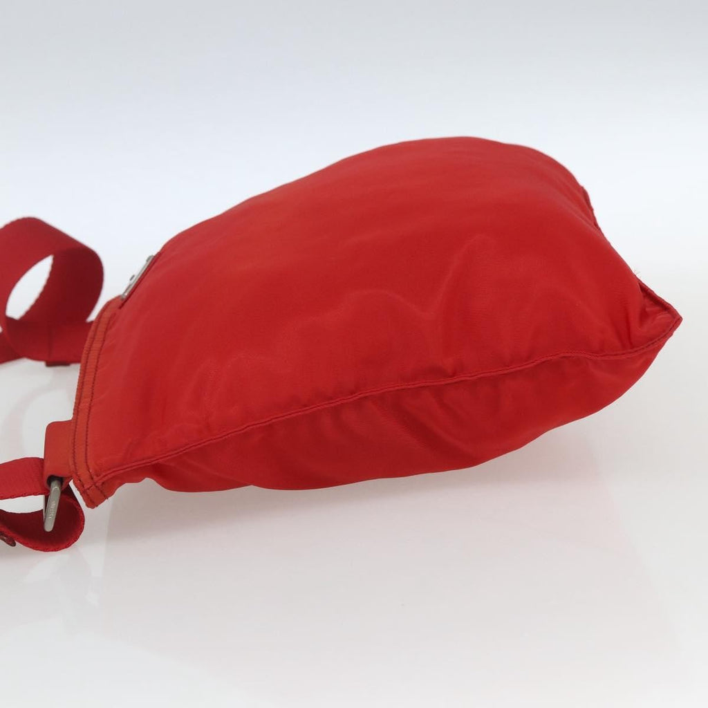 Prada Zip Top Messenger Bag Tessuto Red Nylon Shoulder Bag Bag (Pre-Owned)