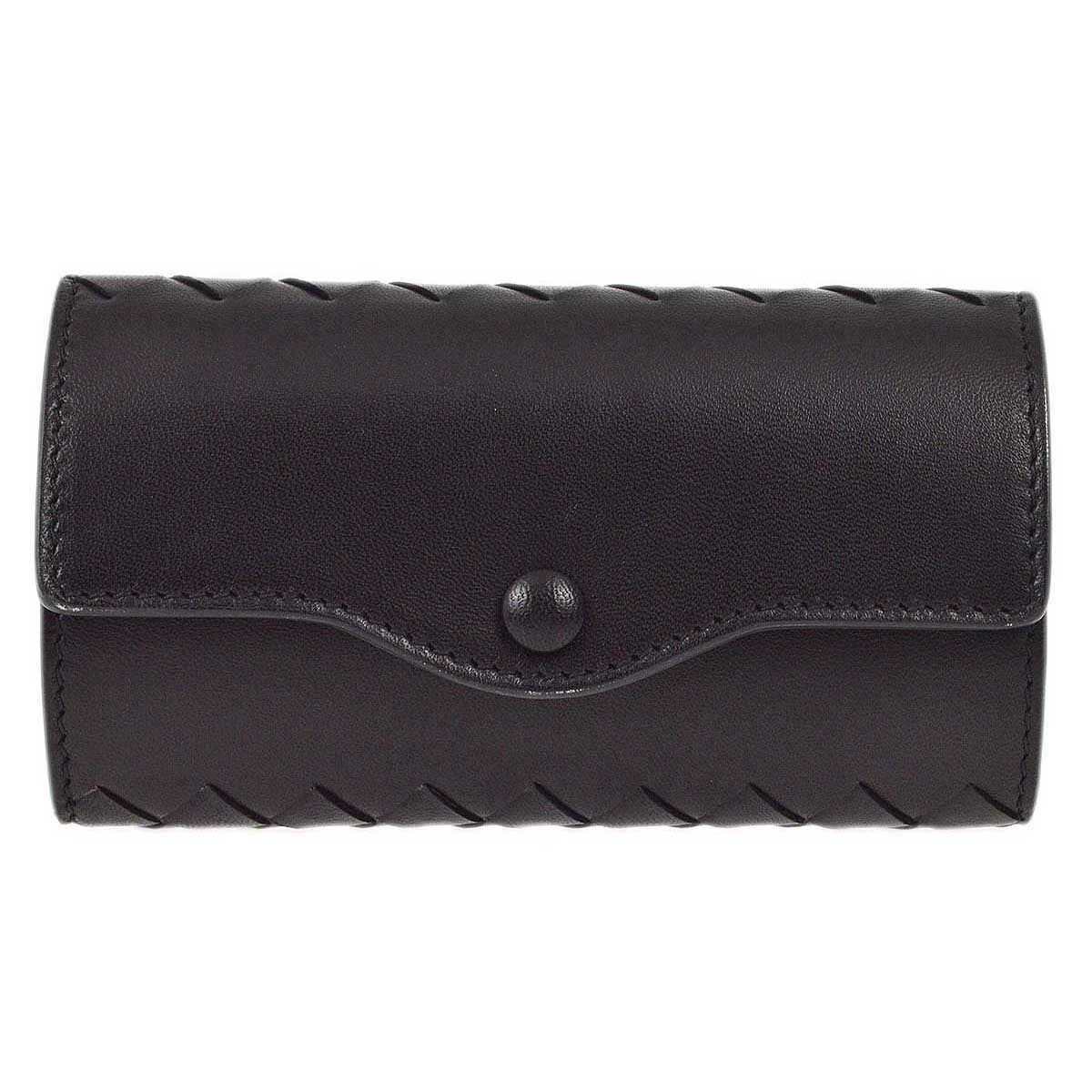 Bottega Veneta Knotted Keyring Leather Black Leather Charms And Keychains Accessory (Pre-Owned)