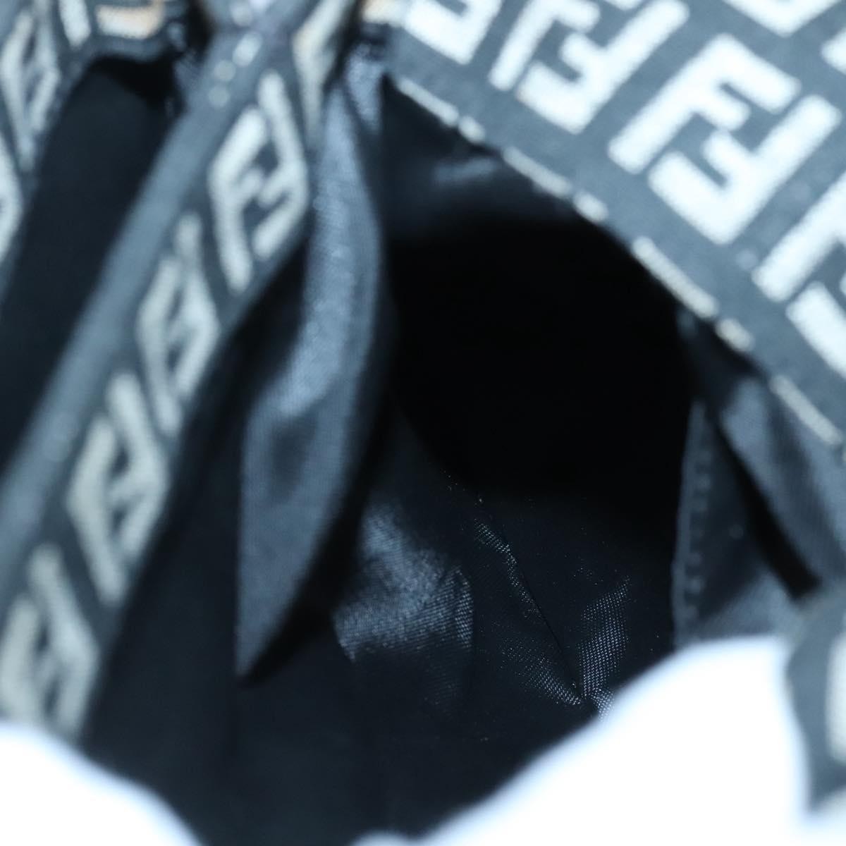 Fendi Buckle Flap Shoulder Bag Zucchino Canvas Black Canvas Shoulder Bag Bag (Pre-Owned)