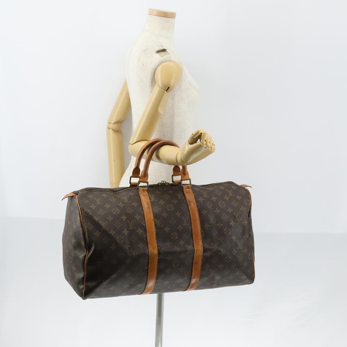 Louis Vuitton Keepall Bag Monogram Canvas Brown Canvas Travel Bag Bag (Pre-Owned)