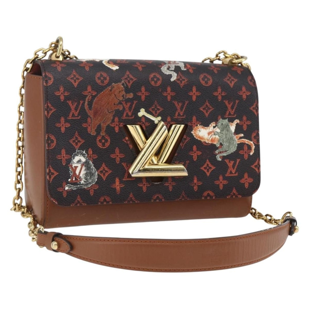 Louis Vuitton Twist Handbag Limited Edition Grace Coddington Catogram Canvas Brown Canvas Shoulder Bag Bag (Pre-Owned)