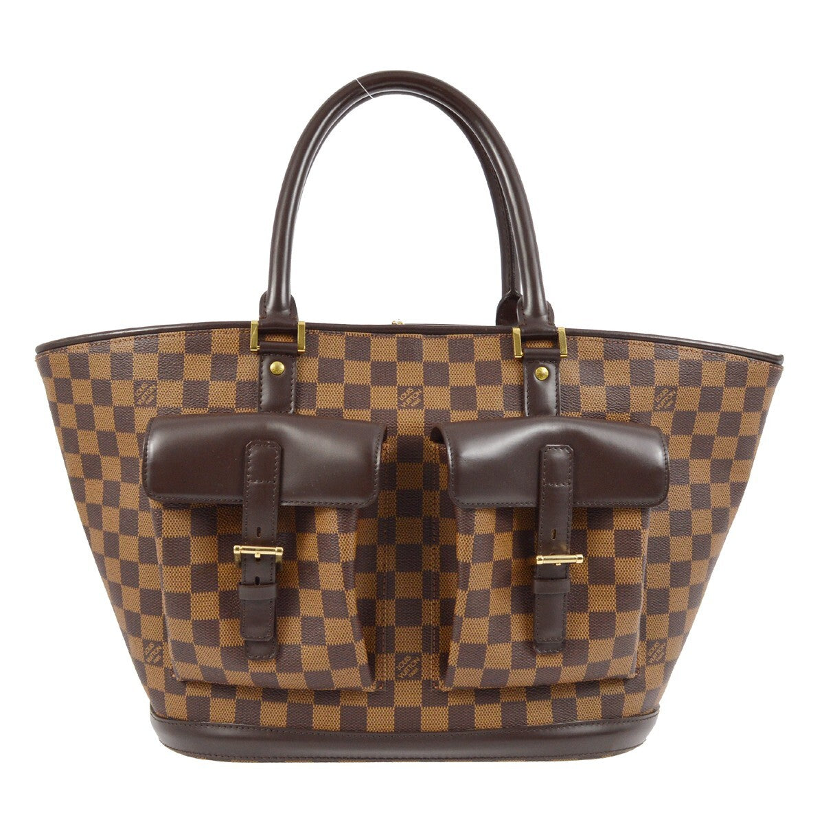Louis Vuitton Manosque Handbag Damier Brown Canvas Tote Bag Bag (Pre-Owned)
