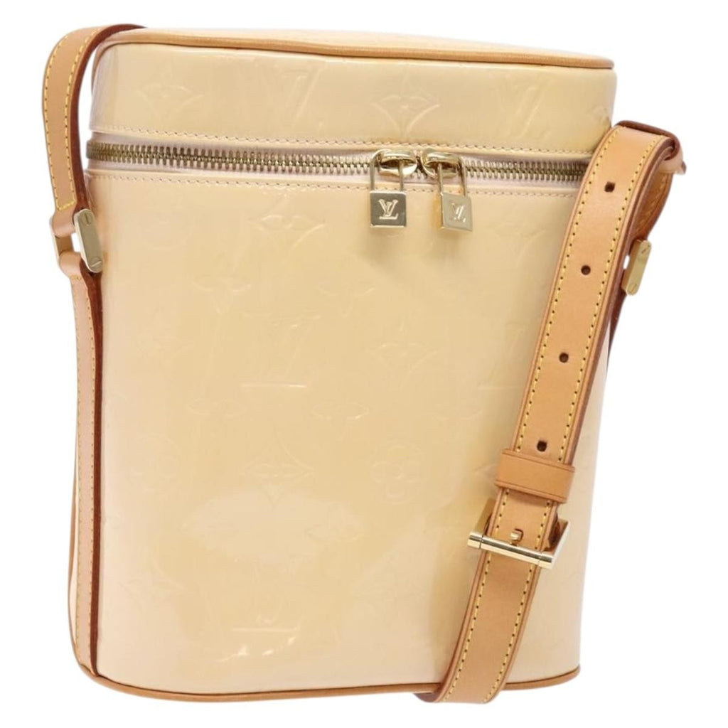 Louis Vuitton Sullivan Handbag Monogram Vernis Beige Patent_Leather Bag (Pre-Owned)