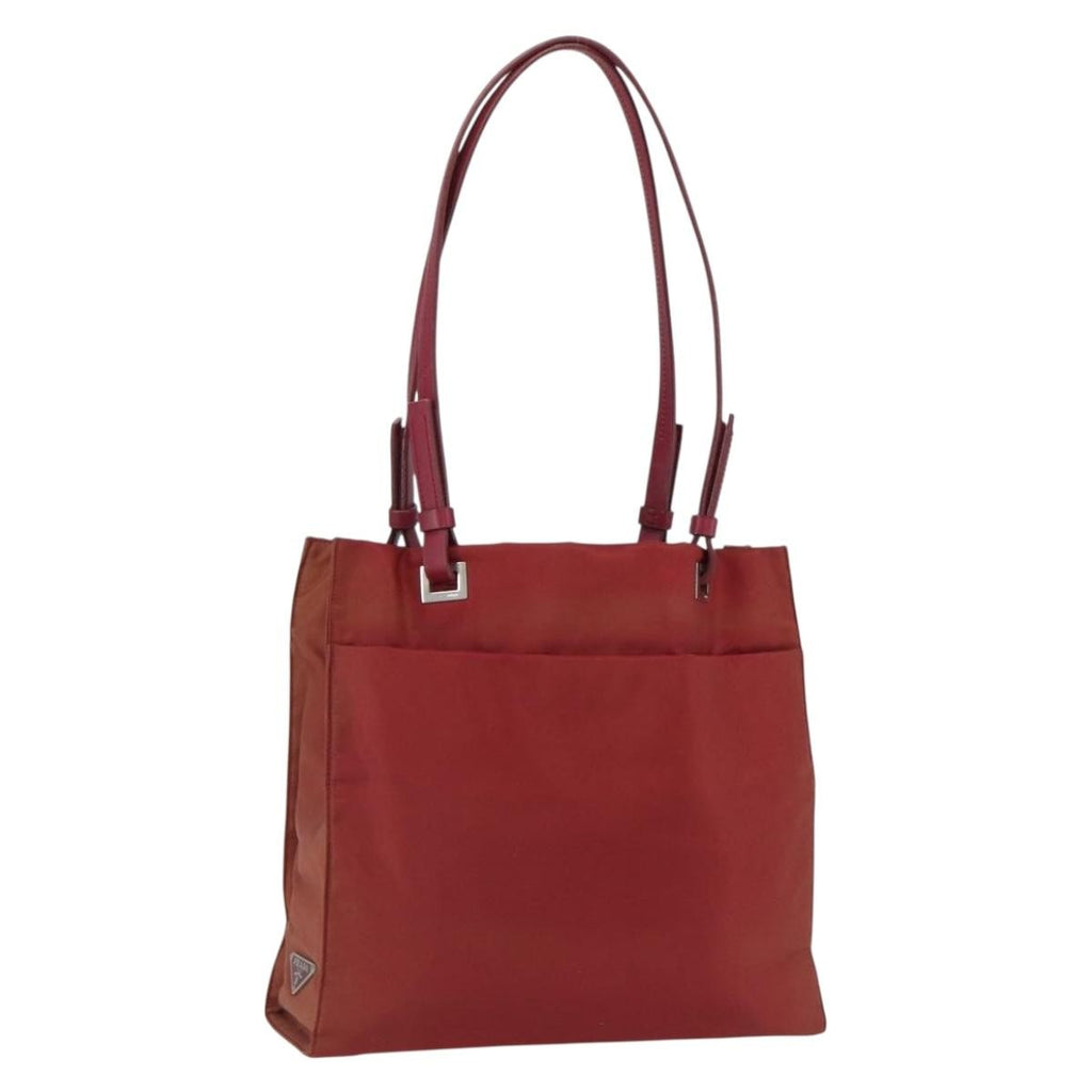 Prada Vintage Tote Tessuto Red Nylon Tote Bag Bag (Pre-Owned)