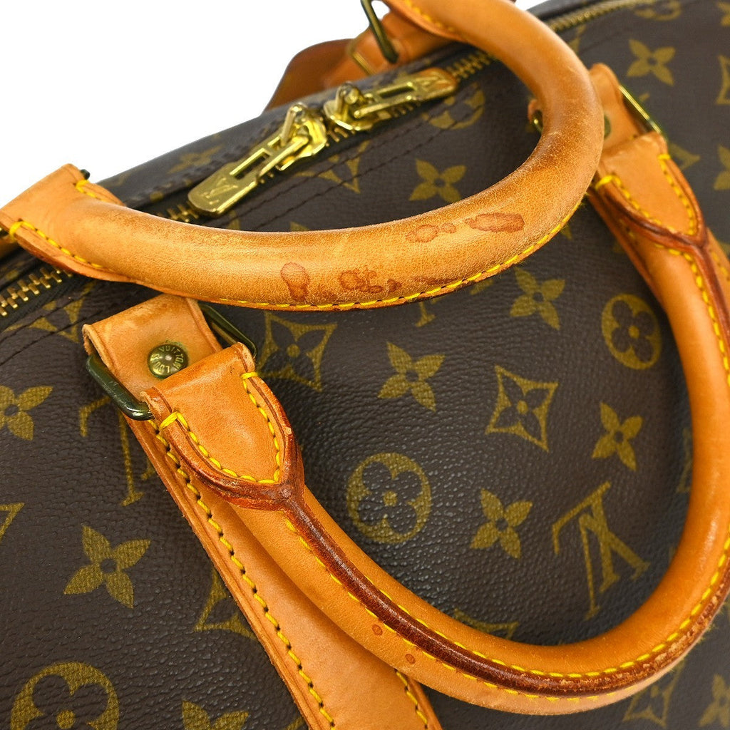 Louis Vuitton Keepall Bandouliere Bag Monogram Canvas Brown Canvas Travel Bag Bag (Pre-Owned)