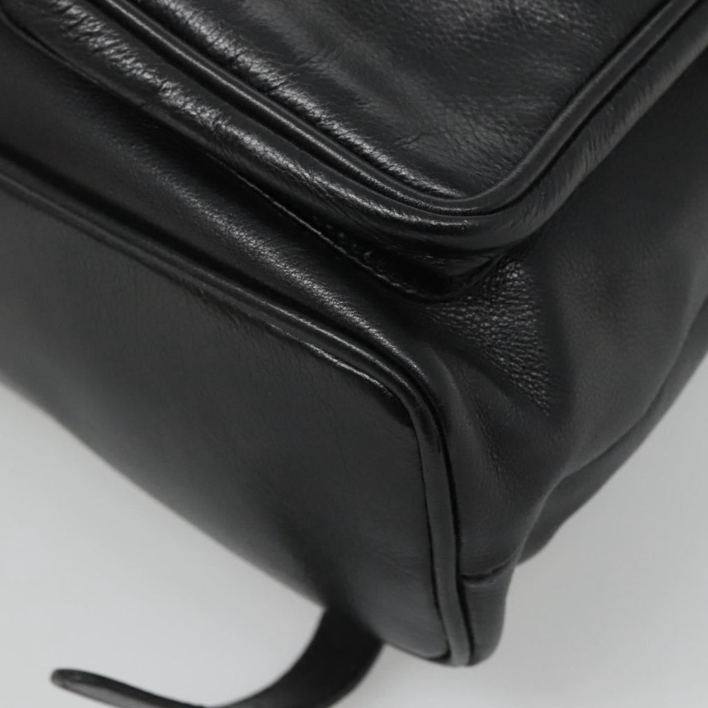 Gucci Vintage Bamboo Backpack Leather Black Leather Backpack Bag (Pre-Owned)