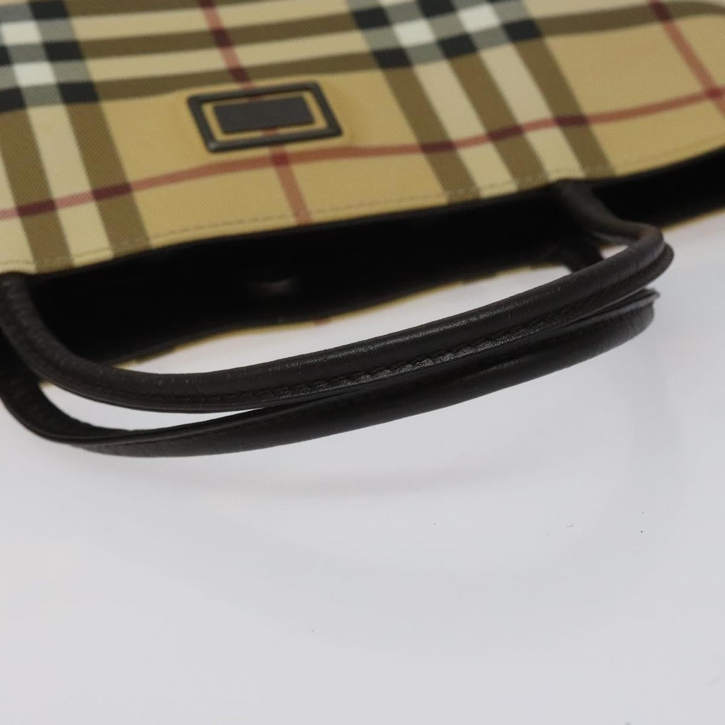 Burberry Nova Check Handbag Nova Check Canvas Beige Canvas Handbag (Pre-Owned)