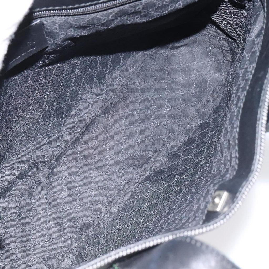 Gucci Vintage Tote Canvas Black Canvas Tote Bag Bag (Pre-Owned)