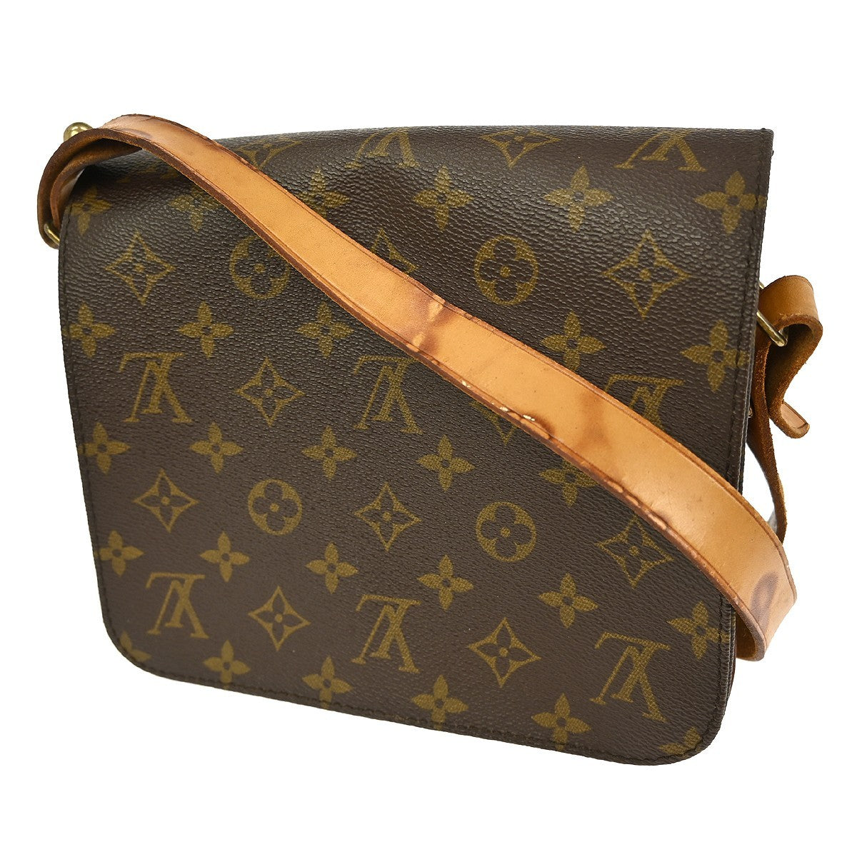 Louis Vuitton Cartouchiere Handbag Monogram Canvas Brown Canvas Shoulder Bag Bag (Pre-Owned)